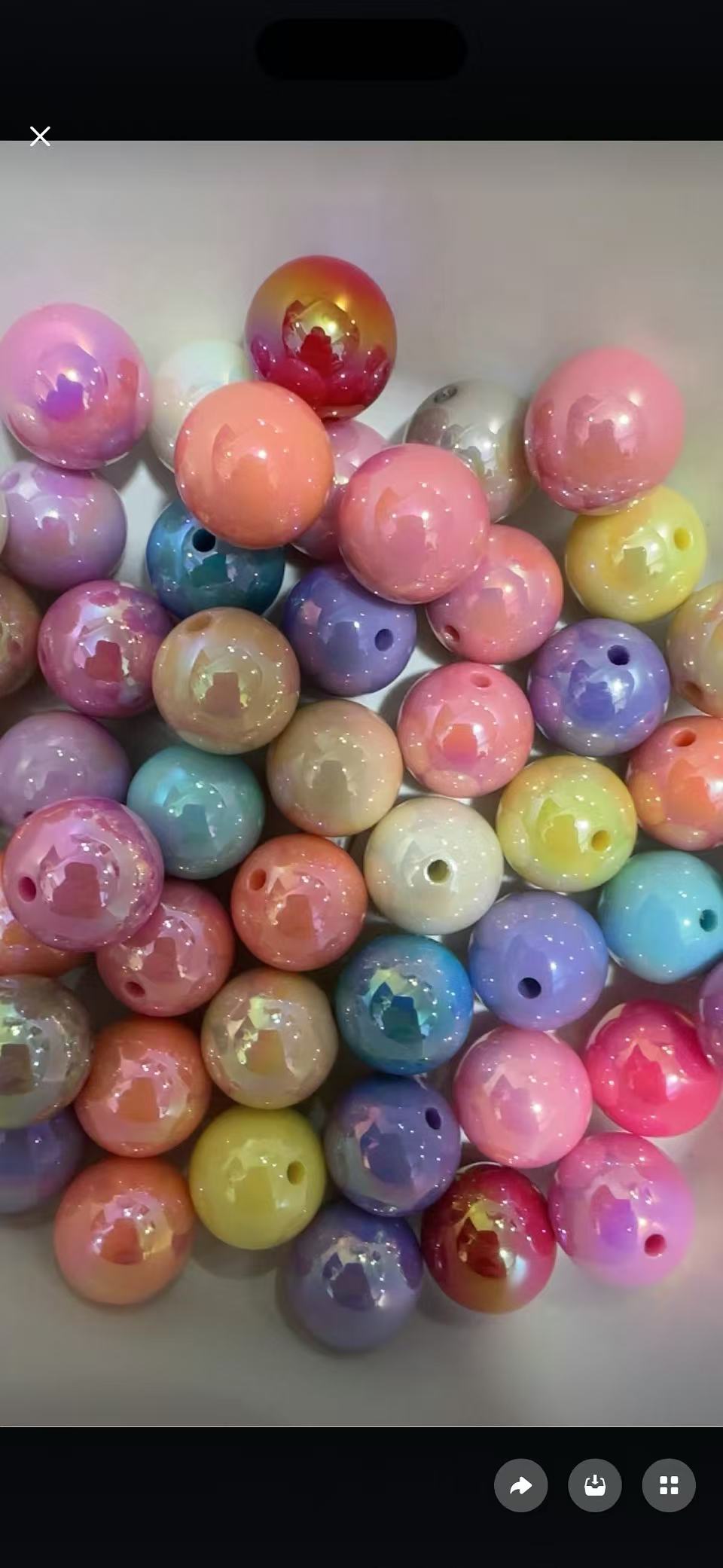 16mm solid color acrylic beads